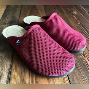 FLY FLOT • Anatomic mules burgundy mesh clogs slippers slipon comfort shoe Italy